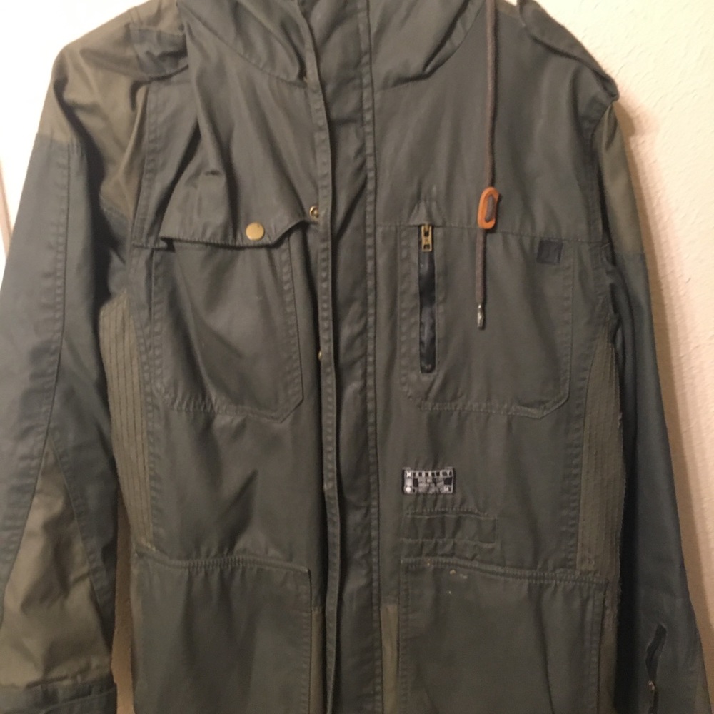 mens green raincoat